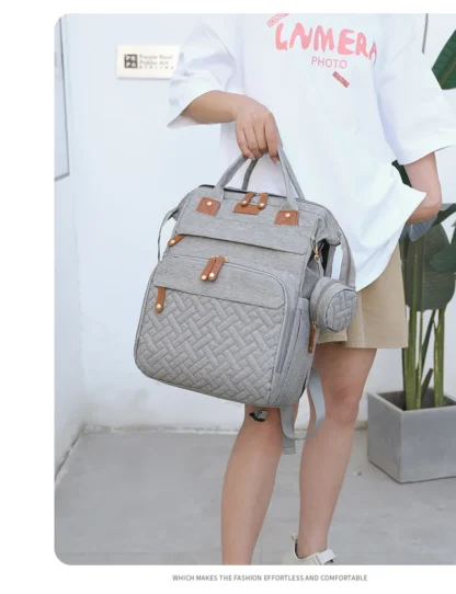 Sac à Langer Multifonction avec Lit Pliant et USB Intégré – Image 10