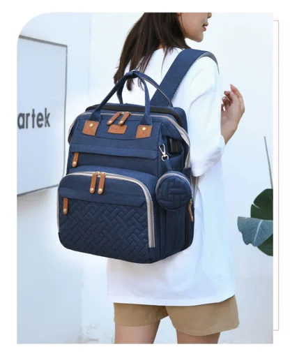 Sac à Langer Multifonction avec Lit Pliant et USB Intégré – Image 7